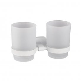 Eastbrook Asti Double Tumbler Holder Matt White   52.467