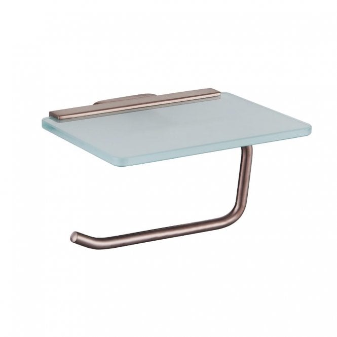 Eastbrook  Asti Toilet Roll Holder With Glass Shelf Brushed Bronze 52.484