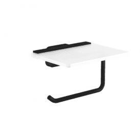 Eastbrook Asti Toilet Roll Holder With Glass Shelf Matt Black   52.424