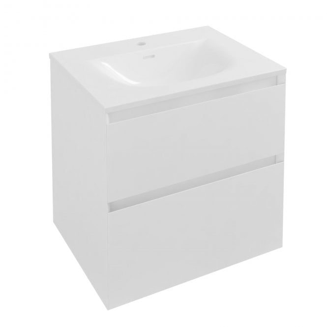 Eastbrook  Badbury 60cm Wall Hung Unit 2 Drawer High Gloss White   72.0024