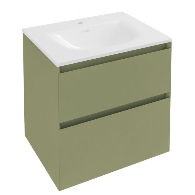 Eastbrook  Badbury 60cm Wall Hung Unit 2 Drawer Savannah Green   72.0025