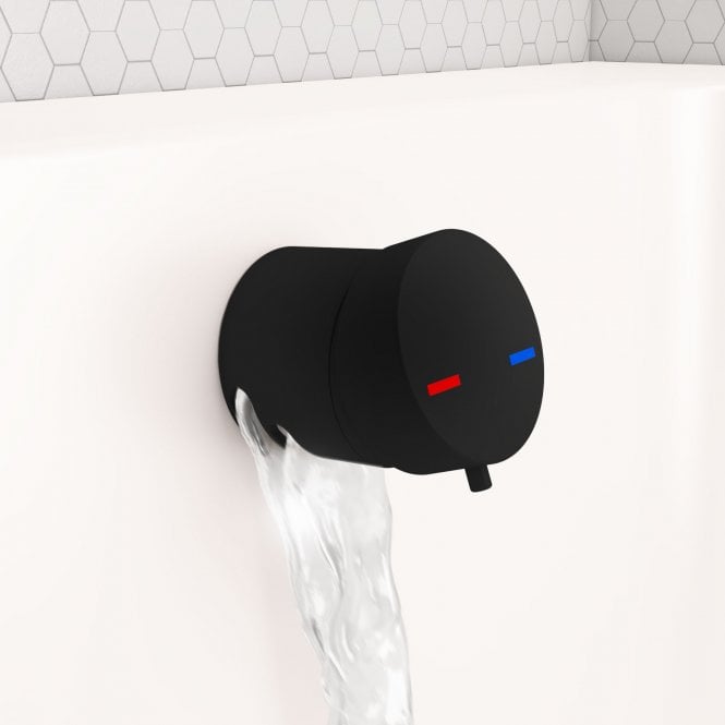 Eastbrook  Bath Mixer Overflow Filler With Push Button Waste Black   98.4002