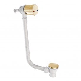 Eastbrook Bath Mixer Overflow Filler With Push Button Waste Brushed Brass   98.4003