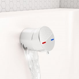 Eastbrook Bath Mixer Overflow Filler With Push Button Waste Chrome   98.4001