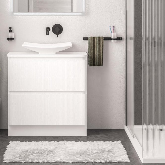 Eastbrook  Belice 80cm Floor Standing Drawer Base Unit High Gloss White 37.2099