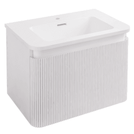 Eastbrook Belice Fluted 60cm Wall Hung Unit High Gloss White   37.1033