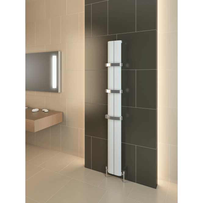 Eastbrook  Berlini 1200mm x 185mm Aluminium Radiator Matt White   86.0144