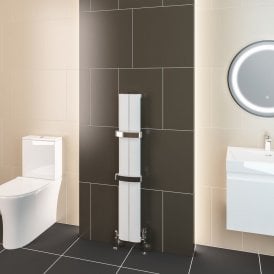 Eastbrook Berlini 1200mm x 185mm Aluminium Radiator Matt White   86.0144
