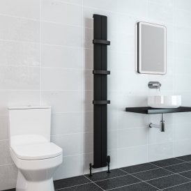 Eastbrook Berlini 1800mm x 185mm Aluminium Radiator Matt Black   86.0109