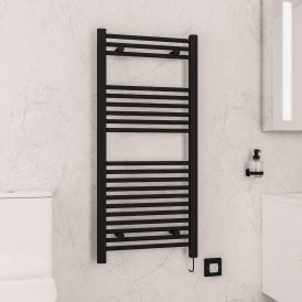 Eastbrook Biava Dry Element Towel Rail 1100mm x 500mm On/Off Bt Matt Black   47.0055