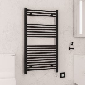 Eastbrook Biava Dry Element Towel Rail 1100mm x 600mm Matt Black   47.0054