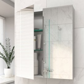 Eastbrook Bosini 600mm x 700mm x 120mm 2 Door Mirror Cabinet White   40.0024