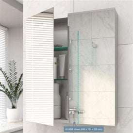 Eastbrook Bosini 800mm x 600mm x 120mm 2 Door Mirror Cabinet White   40.0025