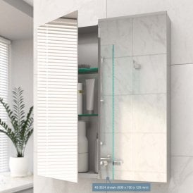 Eastbrook Bosini 800mm x 600mm x 120mm 2 Door Mirror Cabinet White   40.0025