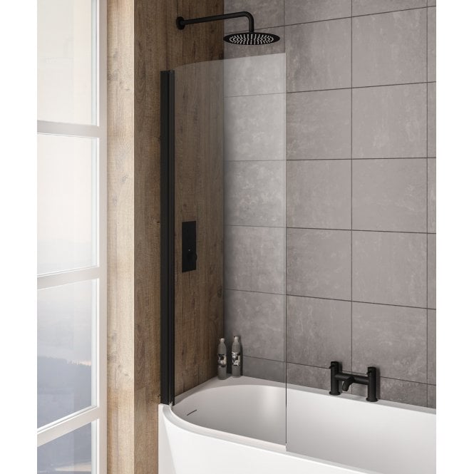 Eastbrook  Bray Left Hand 6mm Bath Screen Black   49.2015