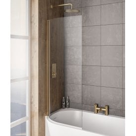 Eastbrook Bray Left Hand 6mm Bath Screen Brushed Brass   49.2016