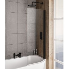 Eastbrook Bray Right Hand 6mm Bath Screen Black   49.2018