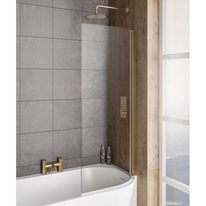 Eastbrook  Bray Right Hand 6mm Bath Screen Brushed Brass   49.2019