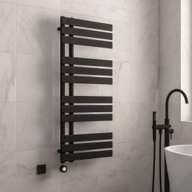 Eastbrook Brockworth All Electric Towel Rail 1200mm x 500mm Matt Black   41.0786