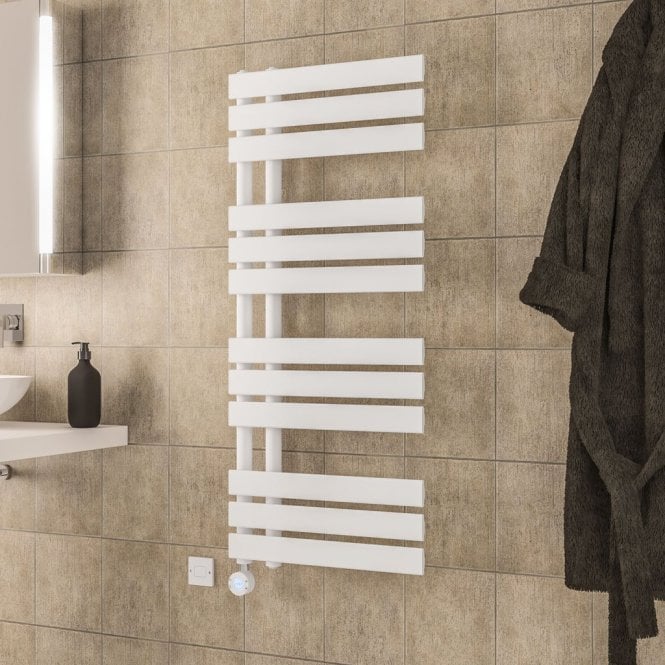 Eastbrook  Brockworth All Electric Towel Rail 1200mm x 500mm Matt White   41.0784
