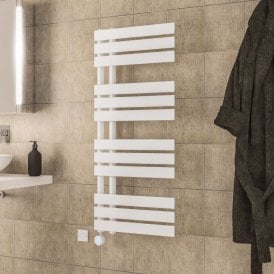 Eastbrook Brockworth All Electric Towel Rail 1200mm x 500mm Matt White   41.0784