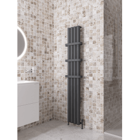 Eastbrook Burford 1800mm x 345mm Aluminium Radiator Matt Anthracite   89.0244
