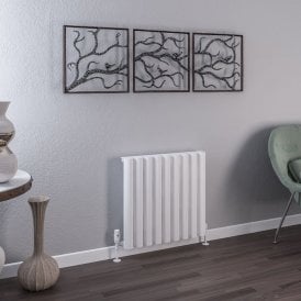 Eastbrook Burford 600mm x 625mm Aluminium Radiator Matt White   89.0230