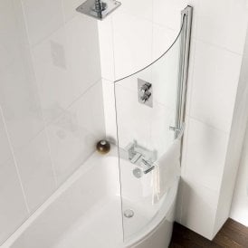 Eastbrook C Shaped Screen 6mm Easy Clean With Towel Rail   69.0143