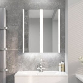 Eastbrook Caldini 600mm x 700mm x 130mm LED 2 Door Cabinet Mirror White   40.0029