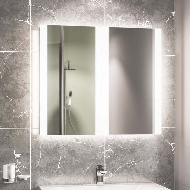 Eastbrook  Caldini 800mm x 700mm x 130mm LED 2 Door Mirror Cabinet White   40.0030