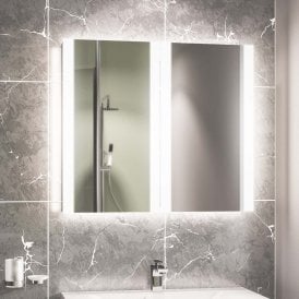 Eastbrook Caldini 800mm x 700mm x 130mm LED 2 Door Mirror Cabinet White   40.0030