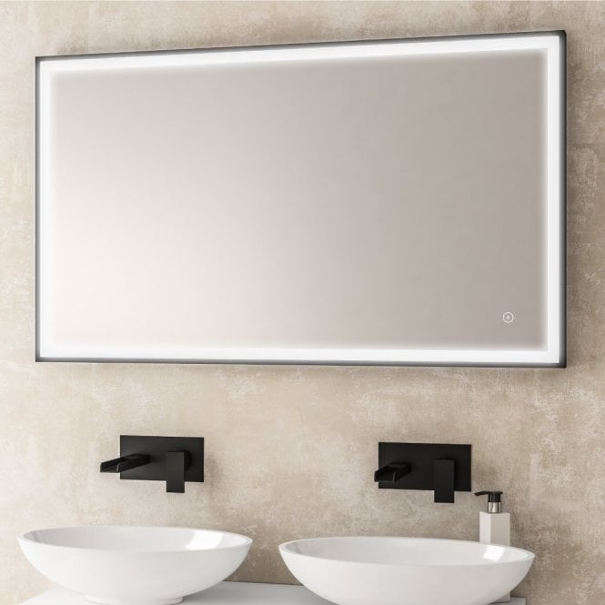Eastbrook  Castelli 700mm x 500mm LED Framed Bathroom Mirror Black   58.1021