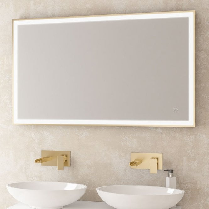 Eastbrook  Castelli 700mm x 500mm LED Framed Bathroom Mirror Brushed Brass   58.1031