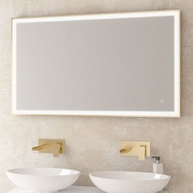Eastbrook Castelli 700mm x 500mm LED Framed Bathroom Mirror Brushed Brass   58.1031