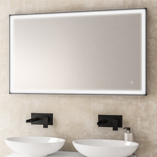 Eastbrook  Castelli 800mm x 600mm LED Framed Bathroom Mirror Black   58.1022