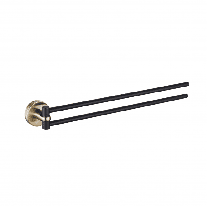 Eastbrook  Catania Double Split Towel Rail Matt Black/Brushed Brass   52.512