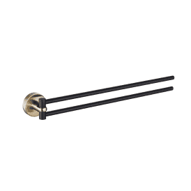 Eastbrook Catania Double Split Towel Rail Matt Black/Brushed Brass   52.512