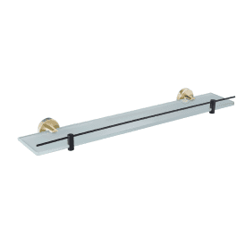 Eastbrook Catania Glass Shelf Matt Black/Brushed Brass   52.511