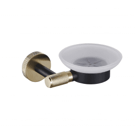 Eastbrook Catania Soap Dish Matt Black/Brushed Brass   52.505