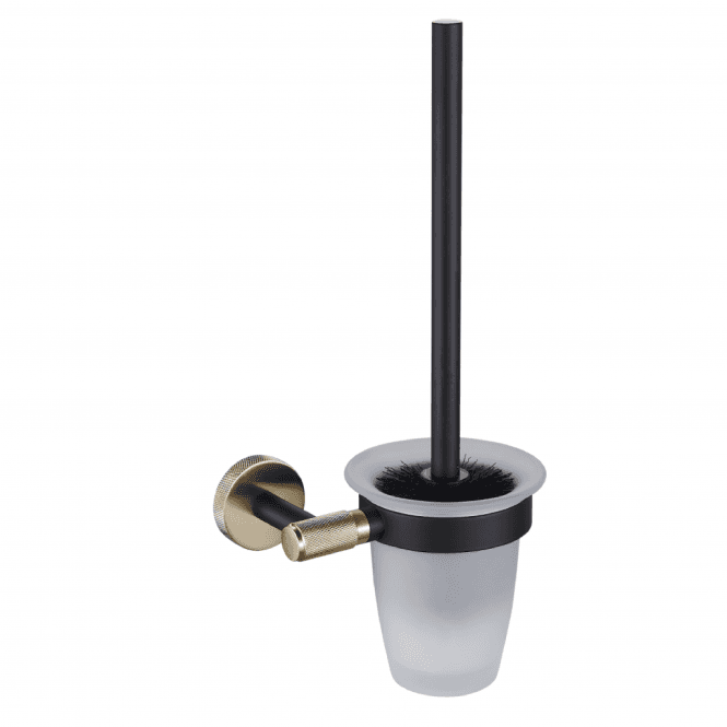 Eastbrook  Catania Toilet Brush & Holder Glass Matt Black/Brushed Brass   52.507