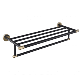 Eastbrook Catania Towel Rack With Bar Matt Black/Brushed Brass   52.515