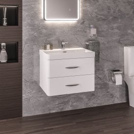 Eastbrook Cavone 60cm Wall Hung Drawer Unit High Gloss White   36.0034