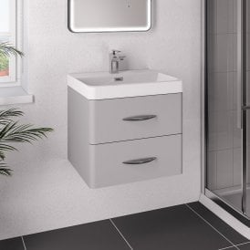 Eastbrook Cavone 60cm Wall Hung Drawer Unit Matt Grey   36.0035
