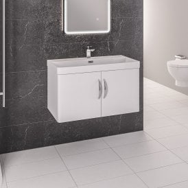 Eastbrook Cavone 80cm Wall Hung Door Unit High Gloss White   36.0037