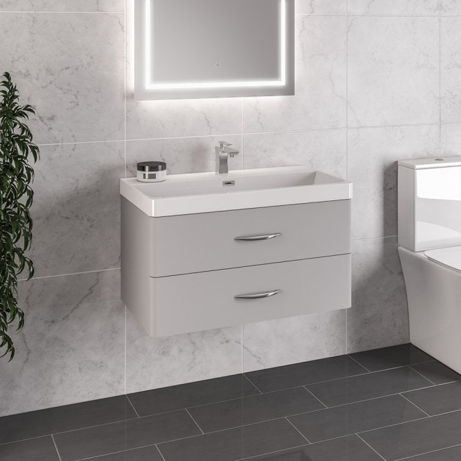 Eastbrook  Cavone 80cm Wall Hung Drawer Unit Matt Grey   36.0040