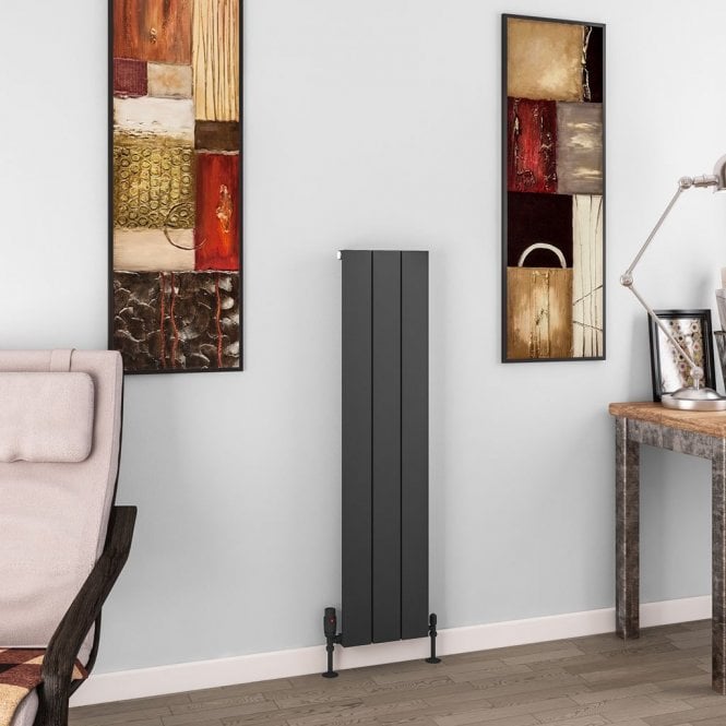 Eastbrook  Charlton 1200mm x 280mm Aluminium Radiator Matt Anthracite   89.0958