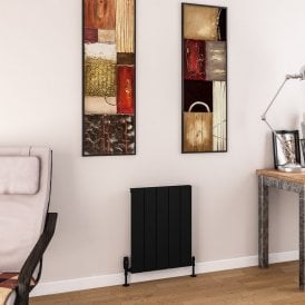 Eastbrook Charlton 600mm x 470mm Aluminium Radiator Matt Black   89.0753