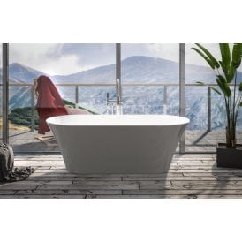 Eastbrook Charlton White Freestanding Bath 1650mm x 740 x 565mm Inc Waste Grey   33.0008