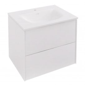 Eastbrook Chedworth 60cm Wall Hung Unit 2 Drawer High Gloss White   72.0019