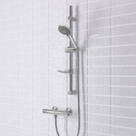 Eastbrook Contemporary Shower Riser Set With Bar Valve Chrome   93.0116